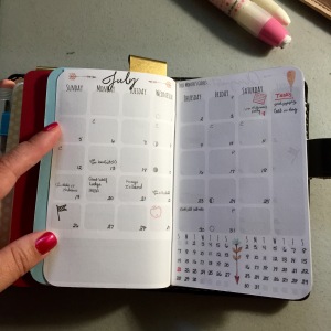 Monthly Calendar using BohoCottage printable inserts from Etsy